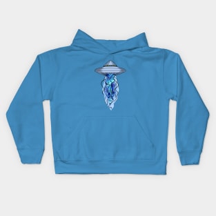 UFO Jellyfish - Blue Tailed Full Colour Kids Hoodie